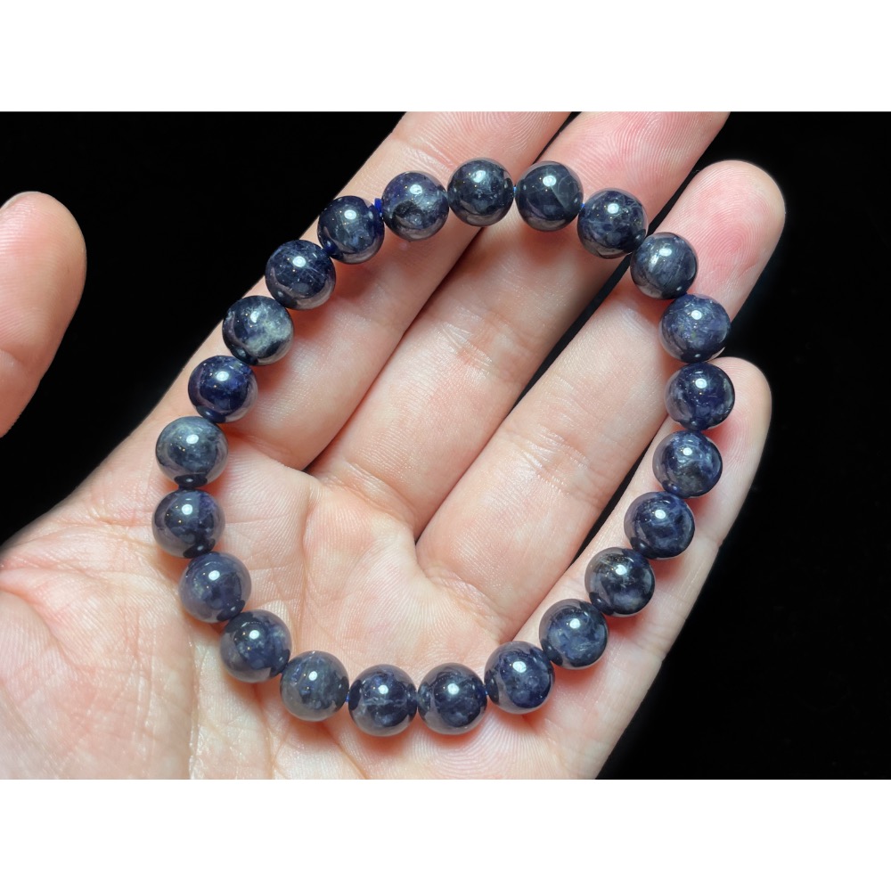 【羊角樹工作室】樸實無華堇青石手串7.8mm-細節圖2