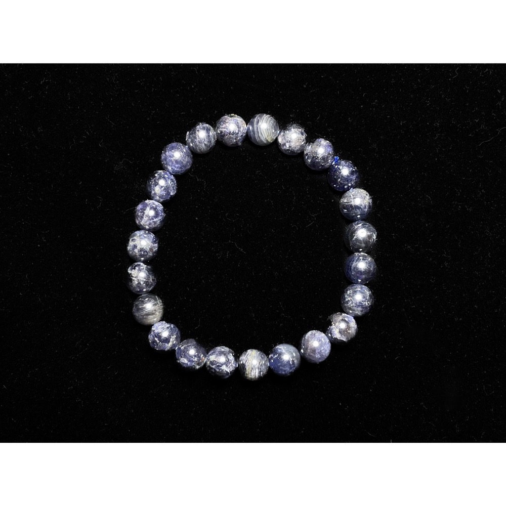 【羊角樹工作室】樸實無華堇青石手串7.8mm-細節圖4