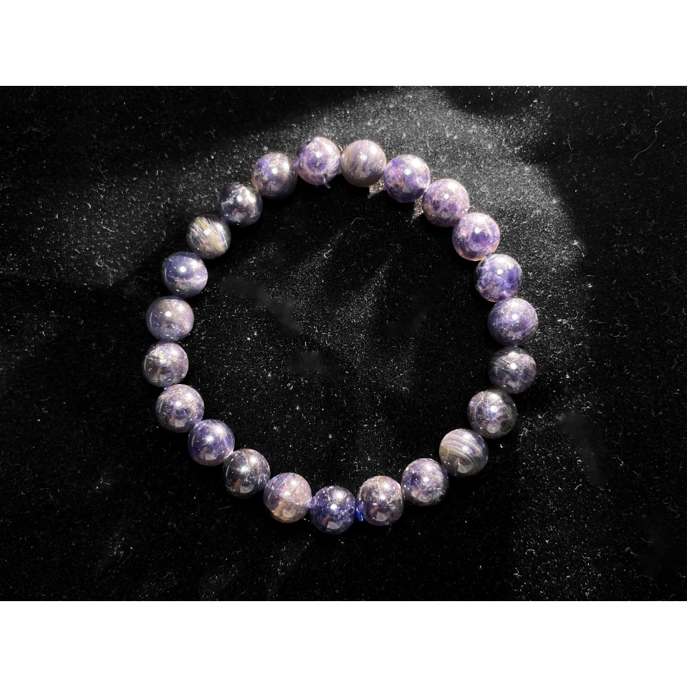 【羊角樹工作室】樸實無華堇青石手串7.8mm-細節圖5