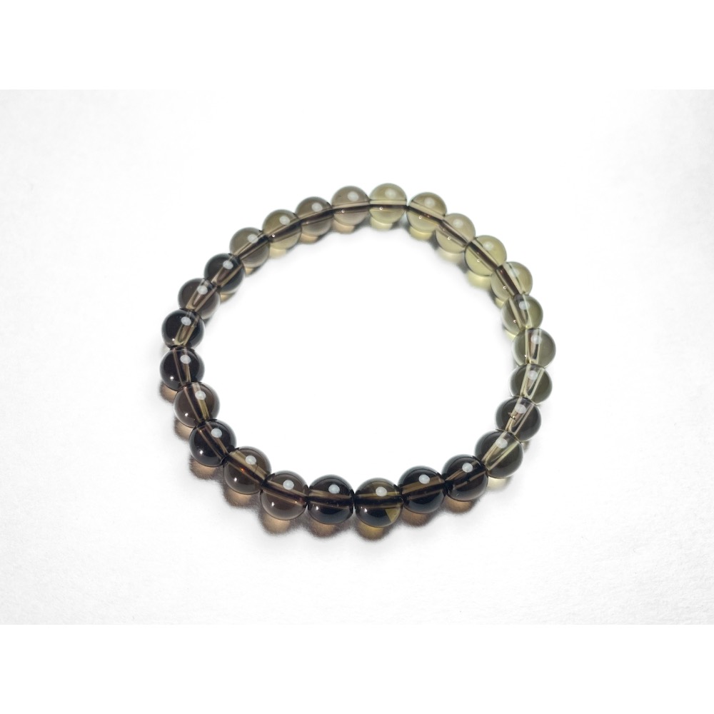 【羊角樹工作室】 漸層感茶晶手串7mm-細節圖2