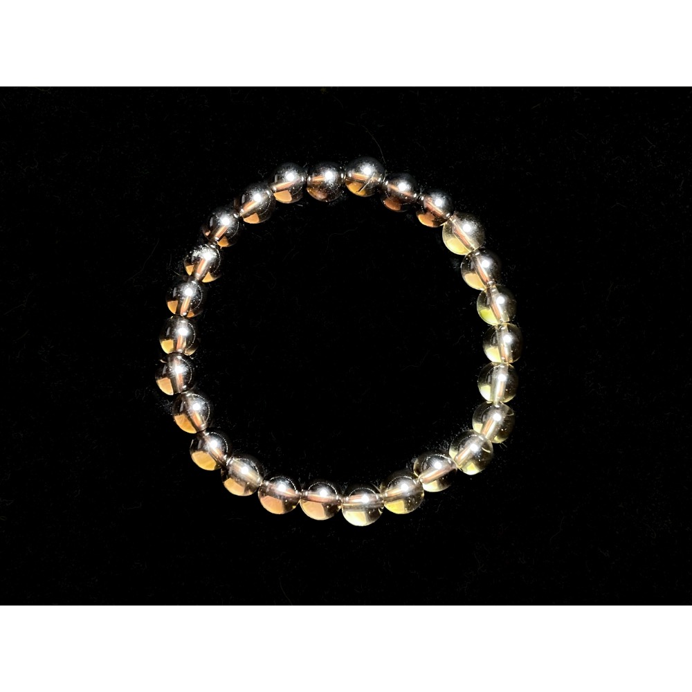 【羊角樹工作室】 漸層感茶晶手串7mm-細節圖4