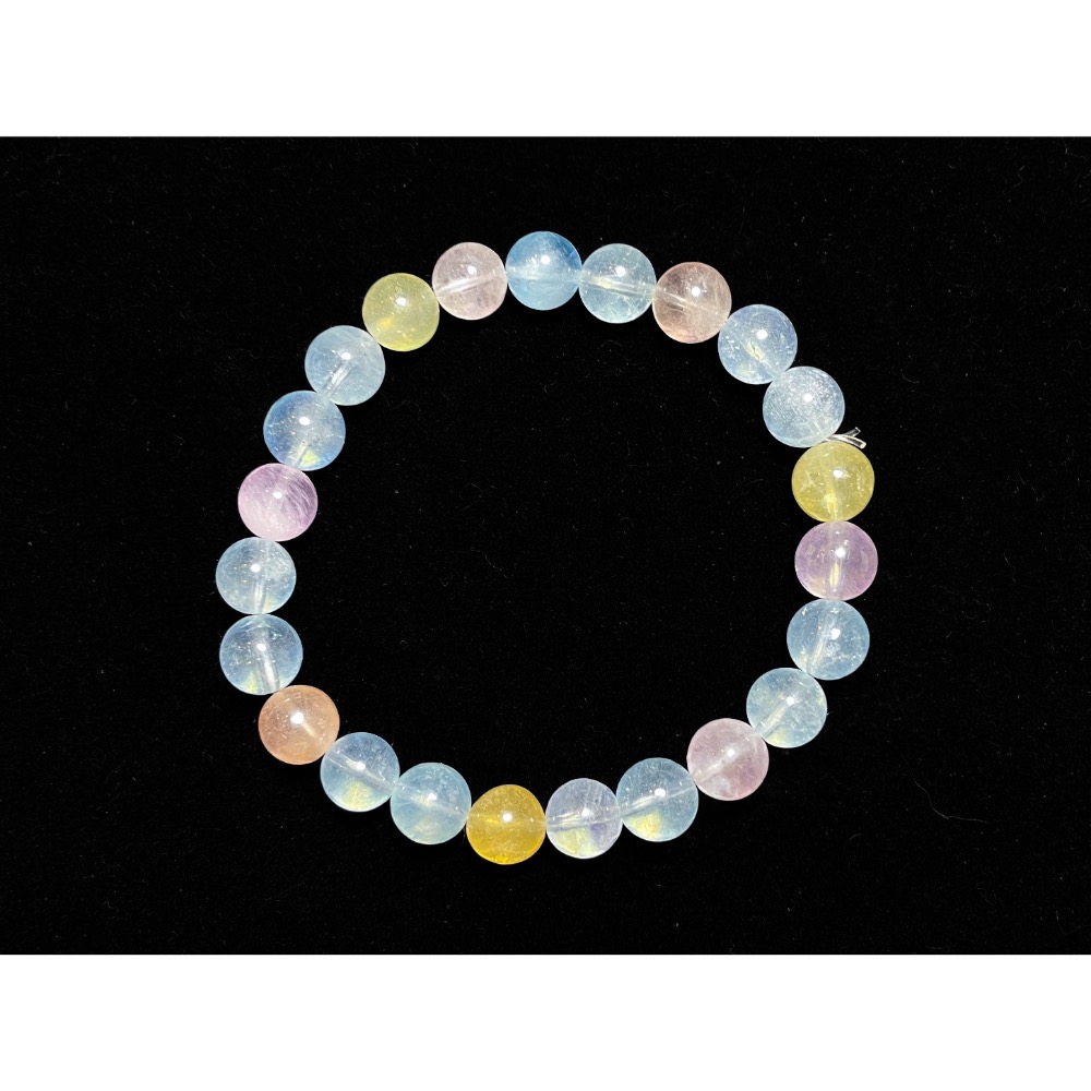 【羊角樹工作室】 清澈透亮彩摩根石（綠柱石）手串8mm-細節圖4