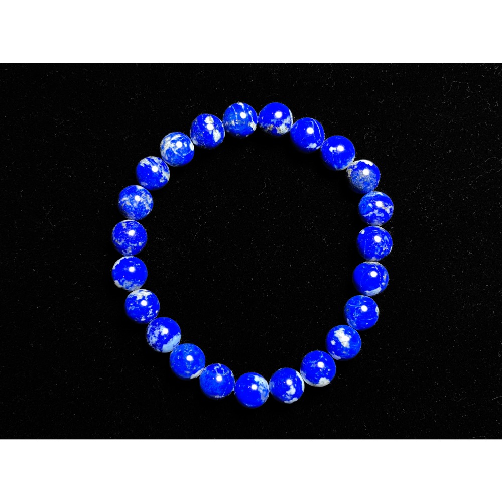 【羊角樹工作室】 真正藍！青金石手串8mm 青花瓷-細節圖3