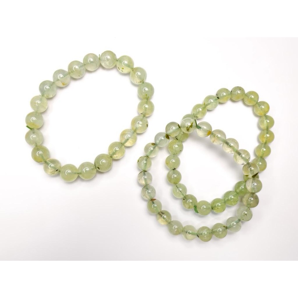 【羊角樹工作室】 葡萄石手串 果凍感QQ彈彈 8-10mm-細節圖5