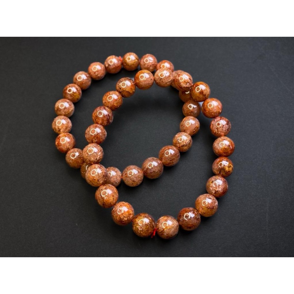 【羊角樹工作室】紅雲母水晶手串9.5mm 紅幽靈-細節圖4