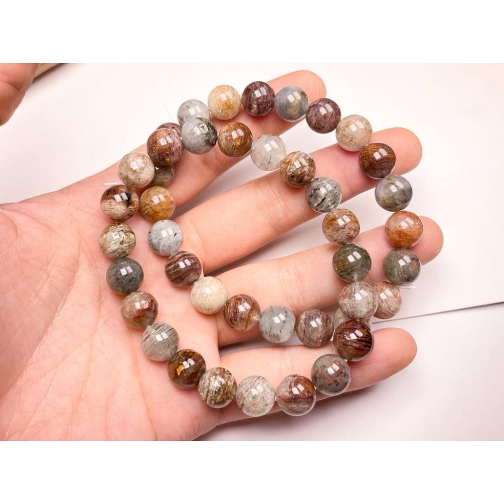 【羊角樹工作室】千層彩幽靈手串9mm 250703-細節圖2