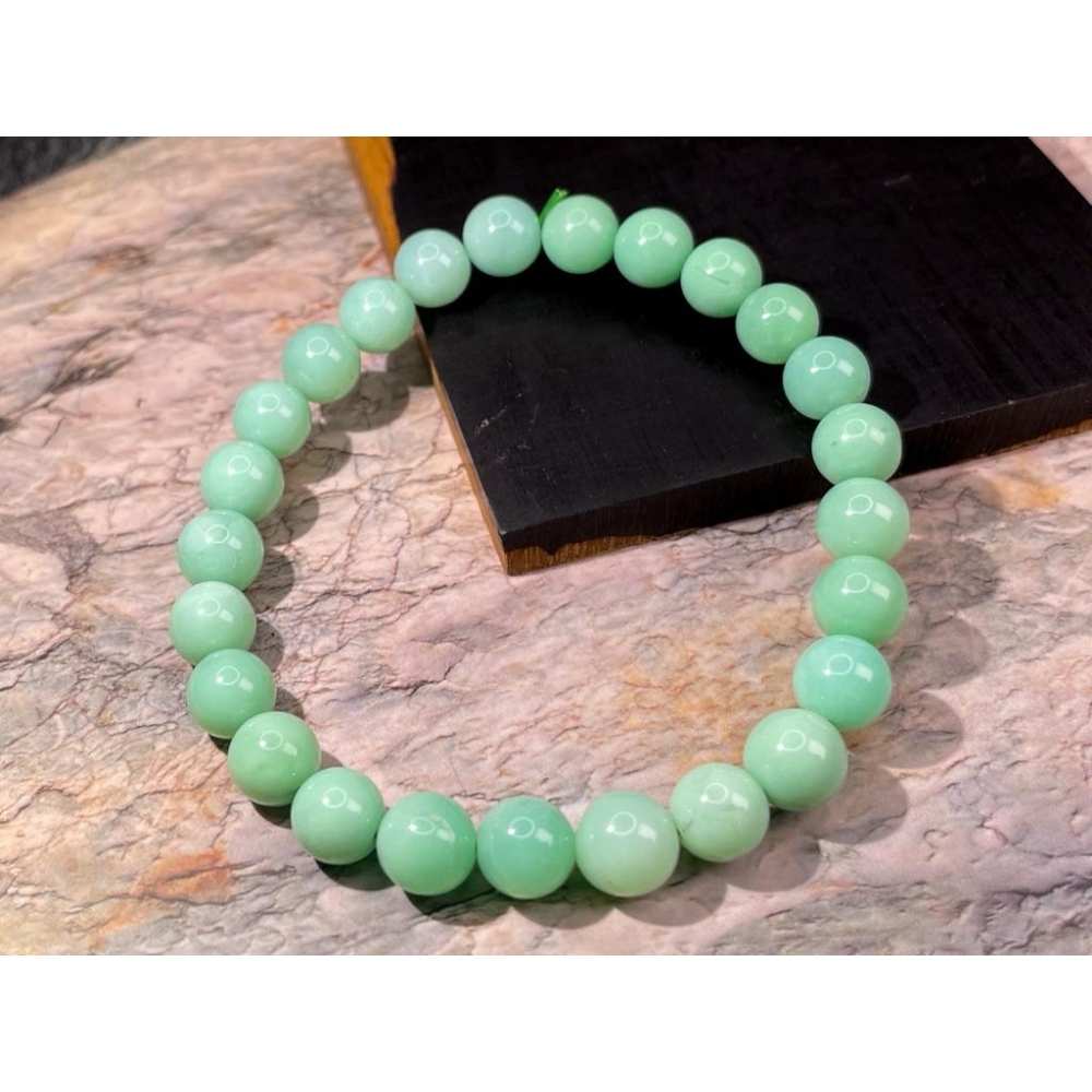 【羊角樹工作室】澳洲綠玉髓手串7.4mm 應心輪，能量非常細緻-細節圖3