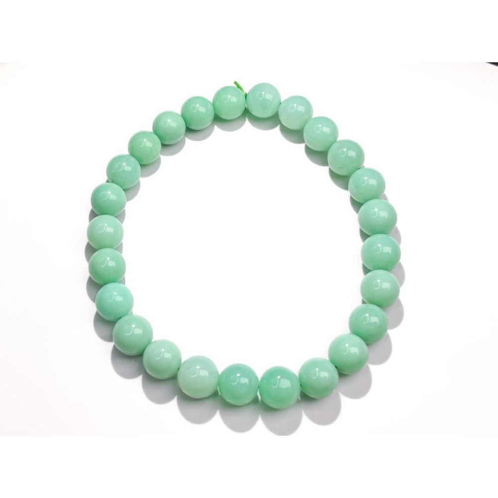 【羊角樹工作室】澳洲綠玉髓手串7.4mm 應心輪，能量非常細緻-細節圖4