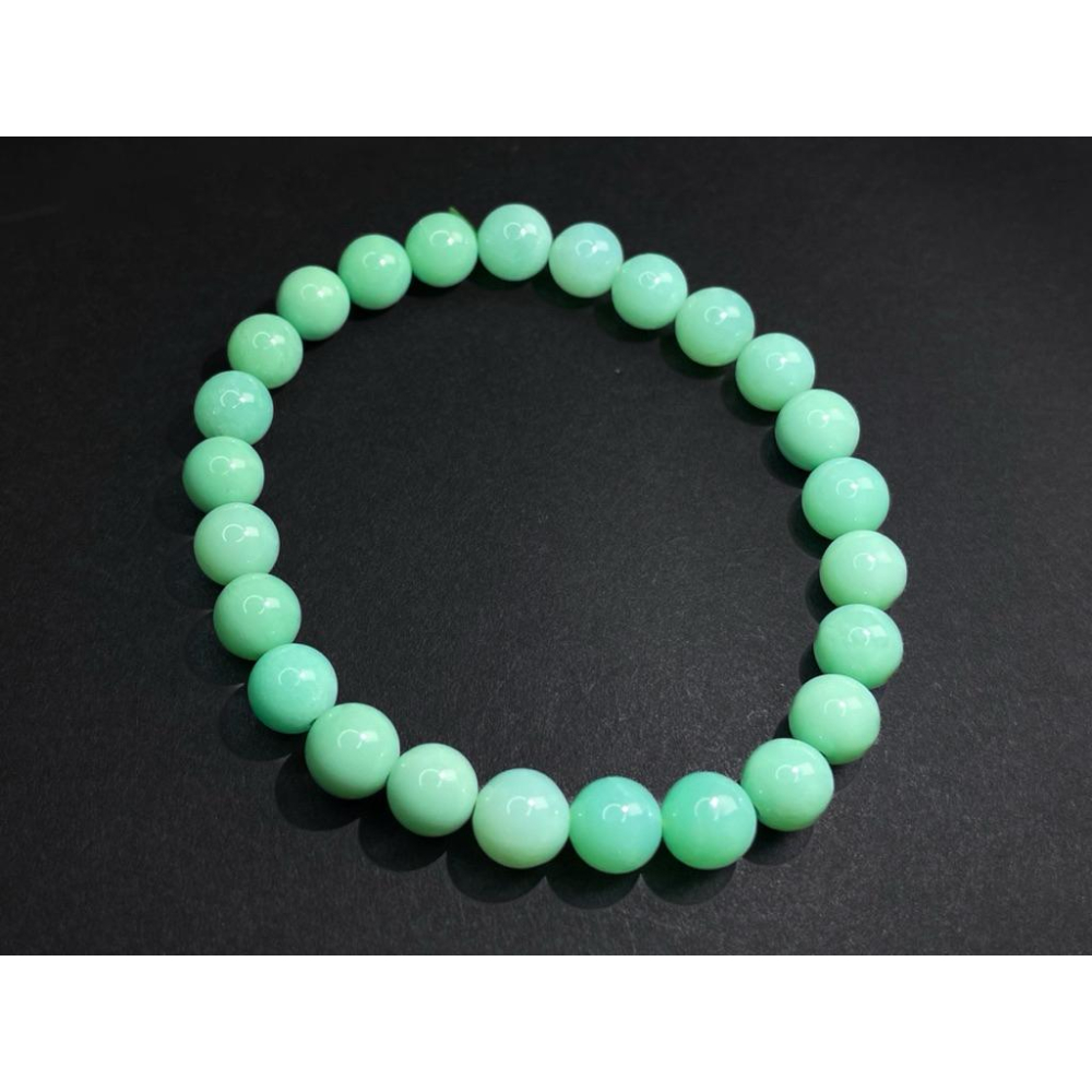【羊角樹工作室】澳洲綠玉髓手串7.4mm 應心輪，能量非常細緻-細節圖5