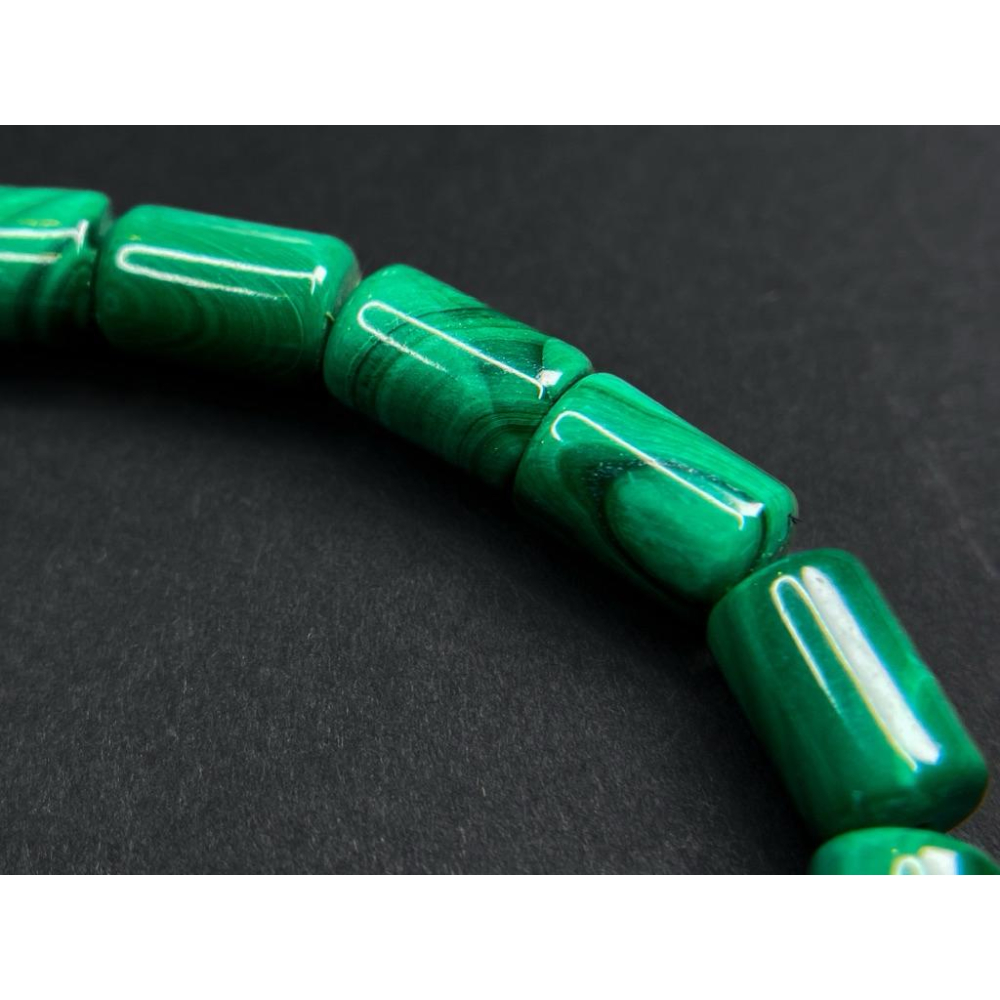 【羊角樹工作室】孔雀石細桶珠手串9*5.8mm-細節圖6