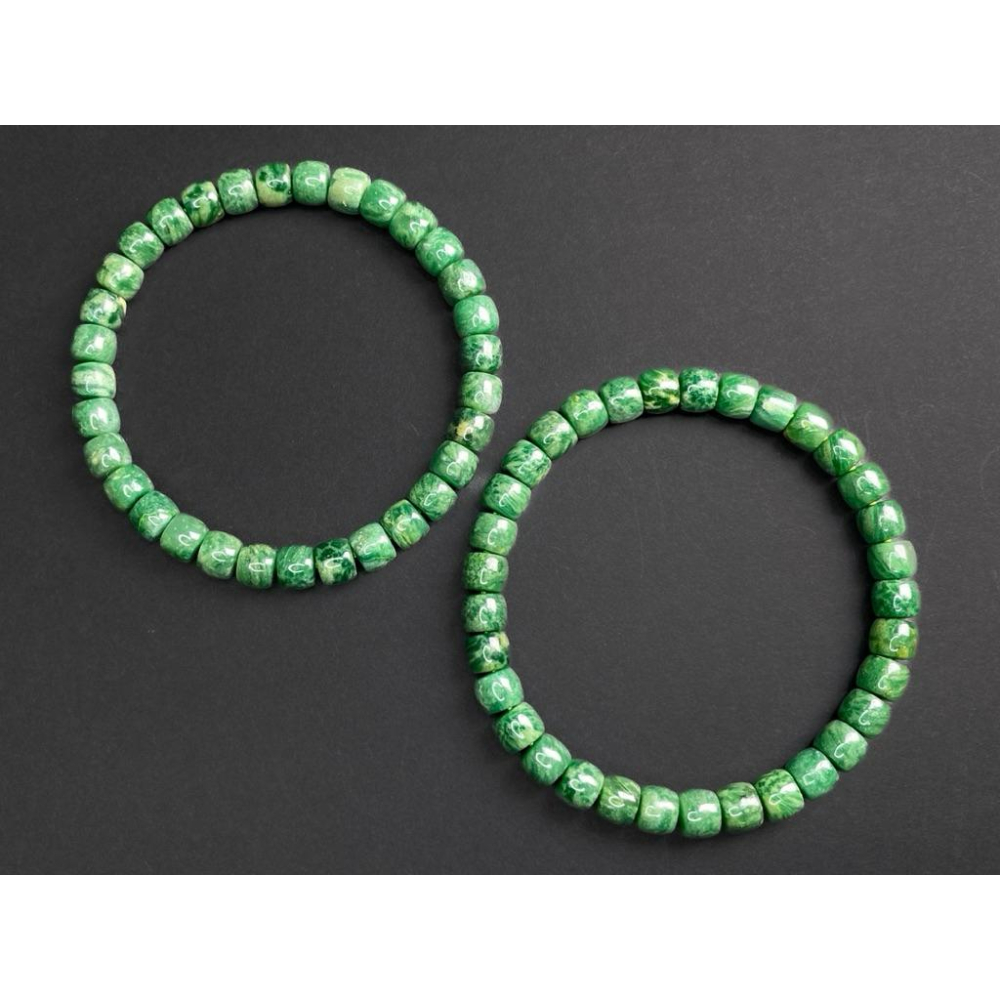 【羊角樹工作室】非洲翠（石英）盤珠手串7mm 獨龍玉 非翡//翠-細節圖5