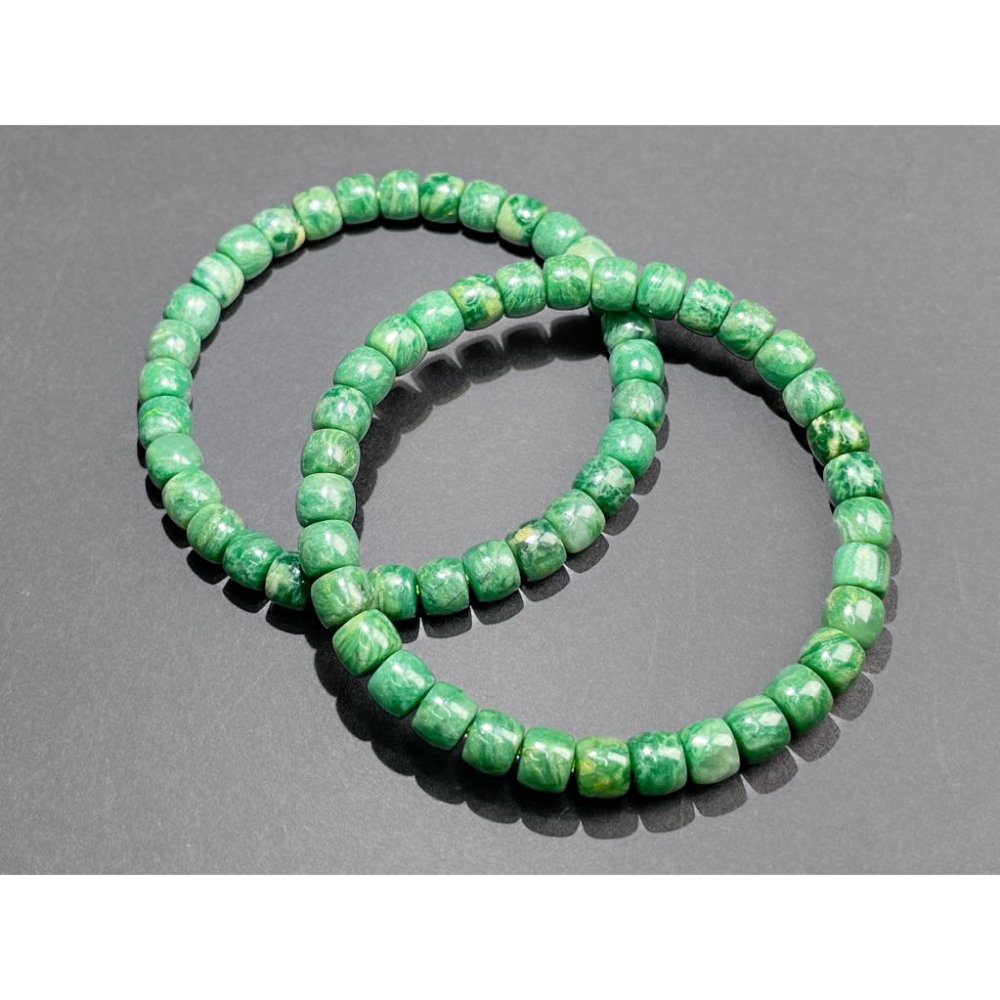 【羊角樹工作室】非洲翠（石英）盤珠手串7mm 獨龍玉 非翡//翠-細節圖6