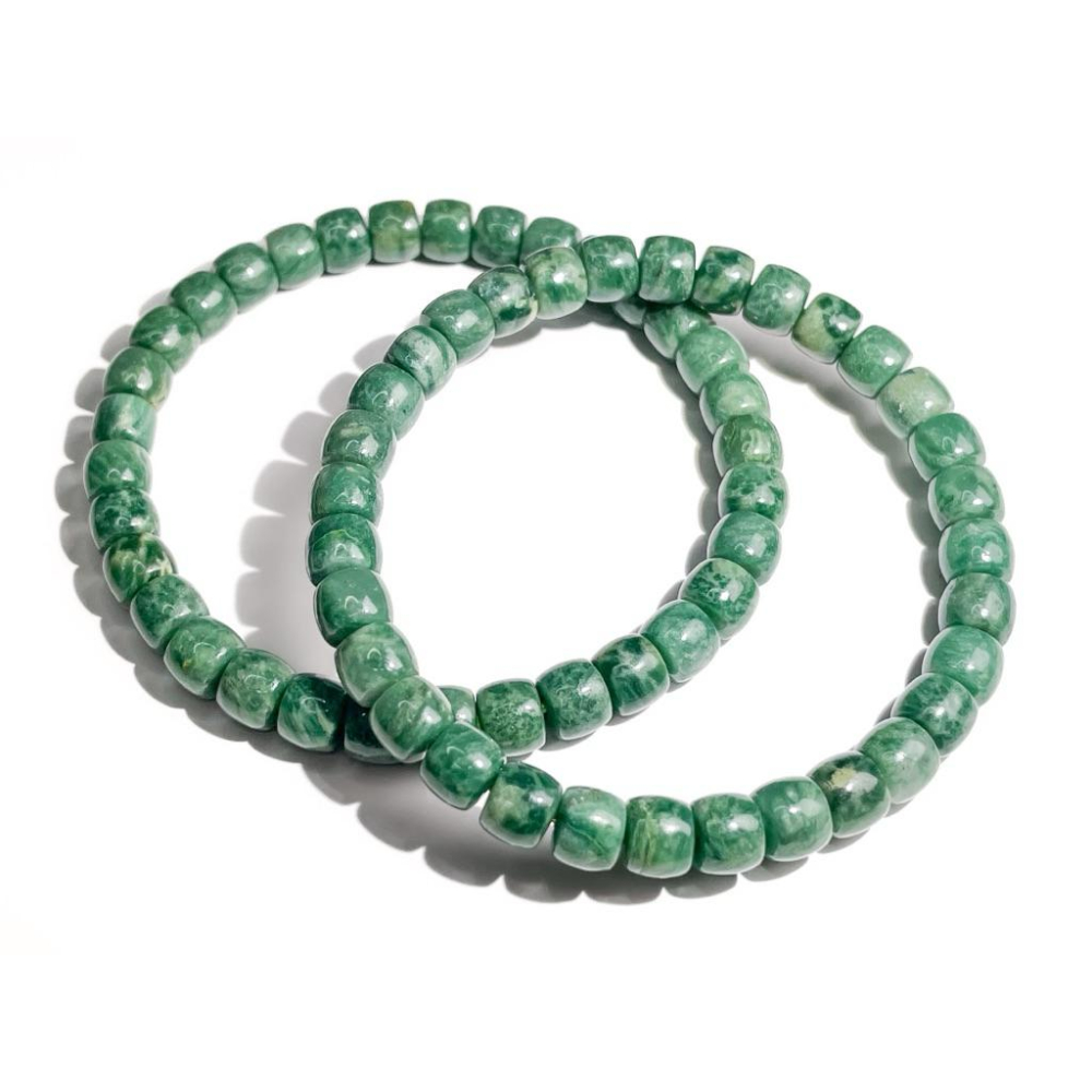 【羊角樹工作室】非洲翠（石英）盤珠手串7mm 獨龍玉 非翡//翠-細節圖7