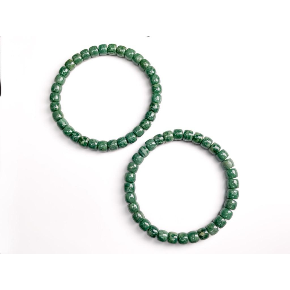 【羊角樹工作室】非洲翠（石英）盤珠手串7mm 獨龍玉 非翡//翠-細節圖8