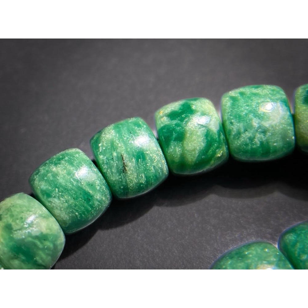 【羊角樹工作室】非洲翠（石英）盤珠手串7mm 獨龍玉 非翡//翠-細節圖12