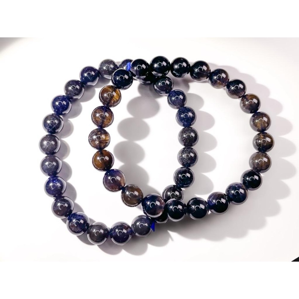 【羊角樹工作室】深色菫青石手串7.5mm-細節圖3