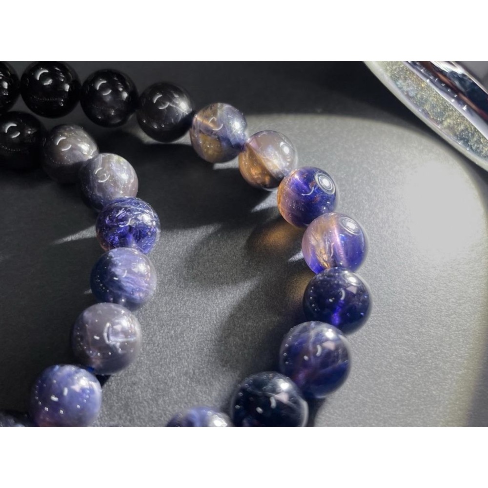 【羊角樹工作室】深色菫青石手串7.5mm-細節圖6