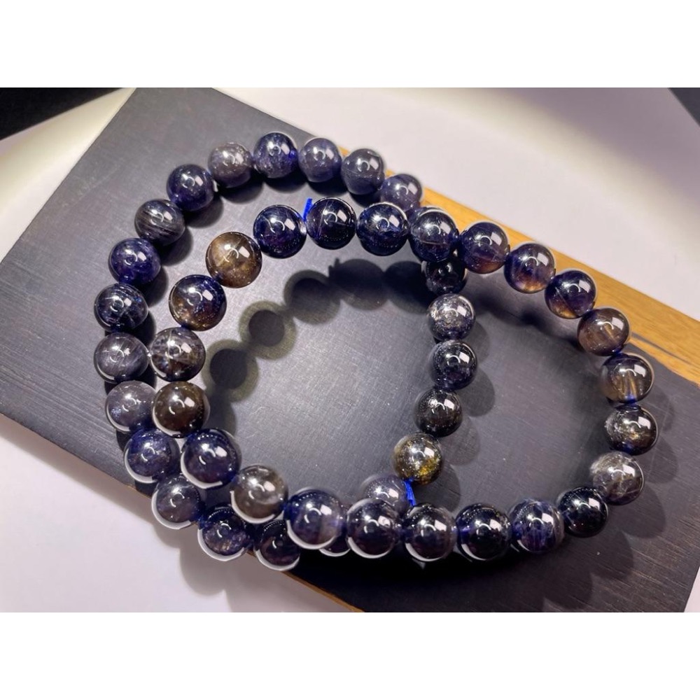 【羊角樹工作室】深色菫青石手串7.5mm-細節圖7