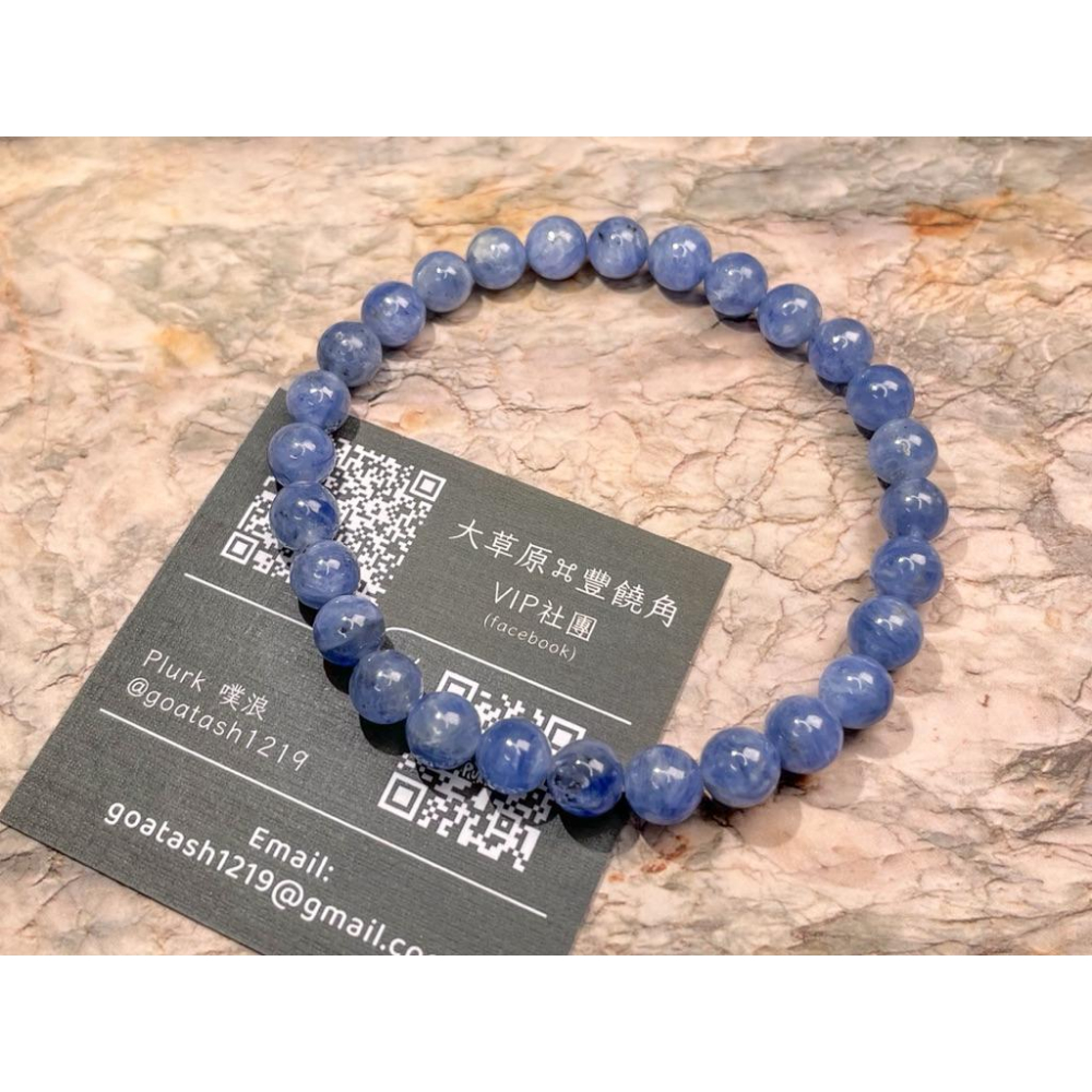 【羊角樹工作室】平凡無奇藍晶石手串6mm-細節圖5