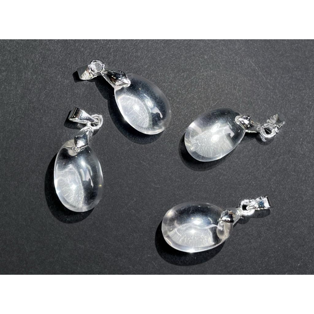 【羊角樹工作室】極致淨透白水晶水滴墜 約15mm-細節圖4