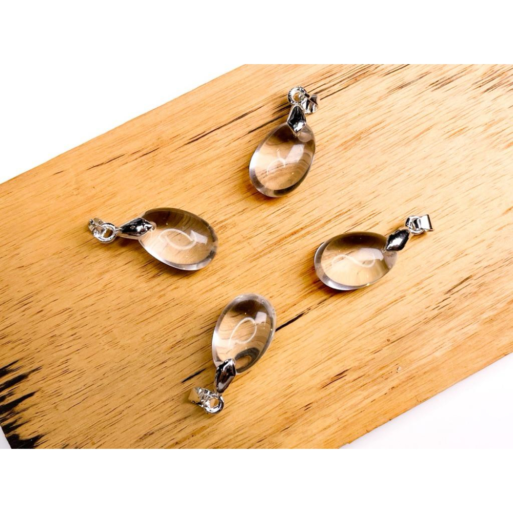 【羊角樹工作室】極致淨透白水晶水滴墜 約15mm-細節圖8