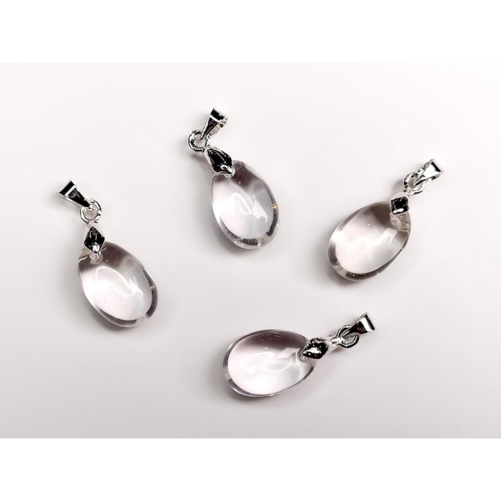 【羊角樹工作室】極致淨透白水晶水滴墜 約15mm-細節圖9