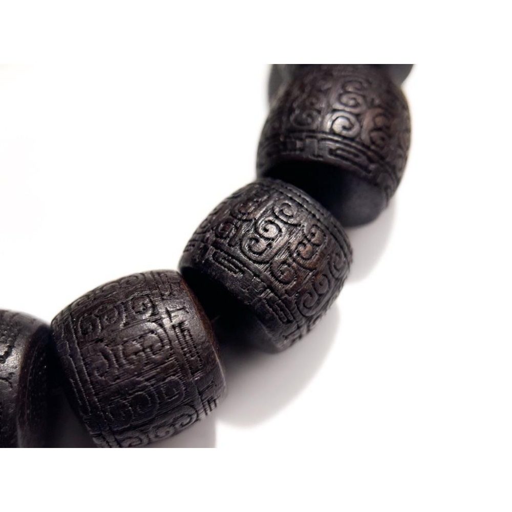 【羊角樹工作室】降真香迴紋桶珠手串-細節圖5