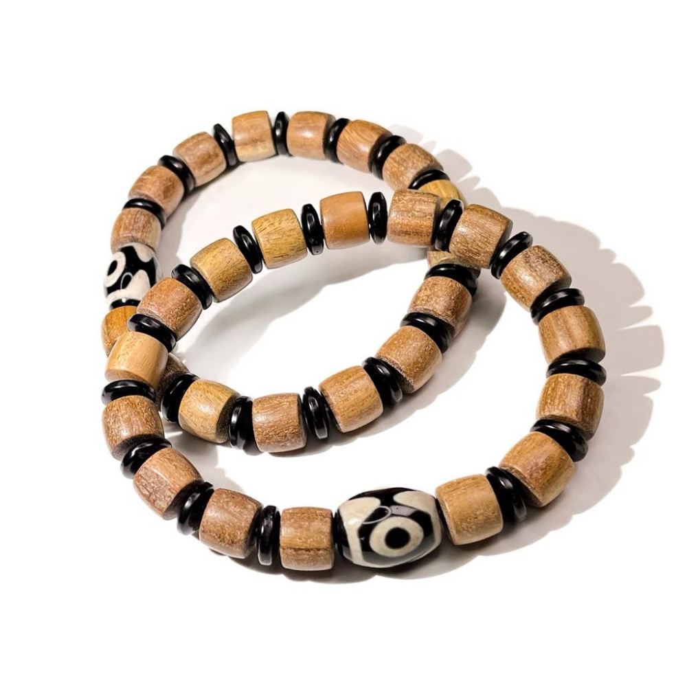 【羊角樹工作室】綠檀木天珠手串 癒創木-細節圖2