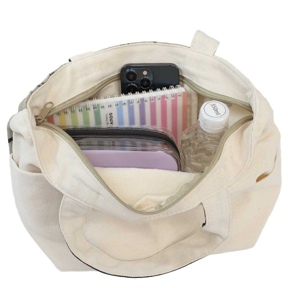 【日本便利店】帆布手提托特包 日本短尾貓 黑白貓咪 便當袋 鑰匙包 輕便好攜帶 代購-細節圖2