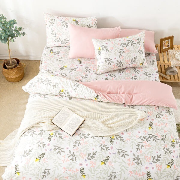 【DUYAN 竹漾】 舒柔棉 單人/雙人/加大 床包涼被三件組 / 唯莓戀語-細節圖3