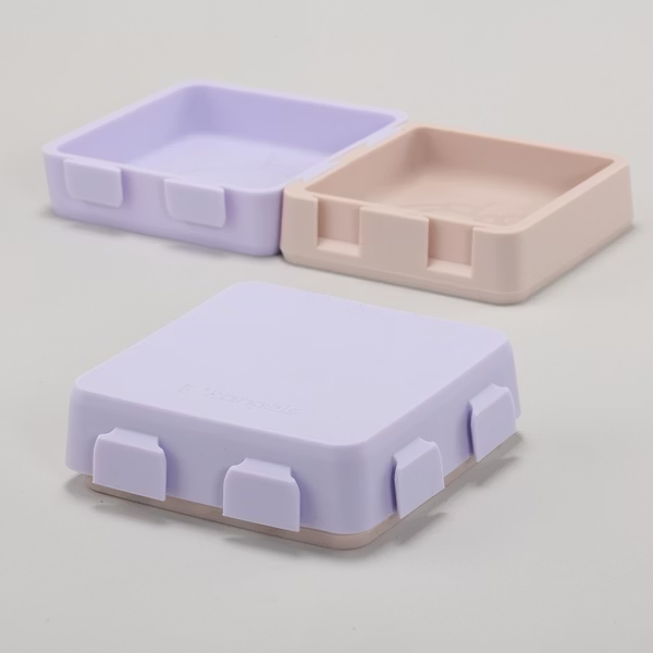 【2angels】矽膠秒扣拼圖隨行餐盤 - 夏葉拿鐵 / 薰衣草拿鐵-細節圖2