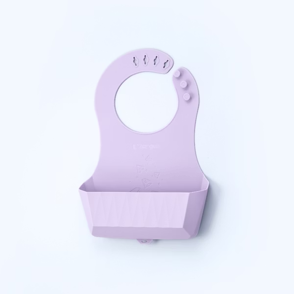 【2angels】矽膠鑽石圍兜－夏葉 / 薰衣草 / 拿鐵-規格圖3