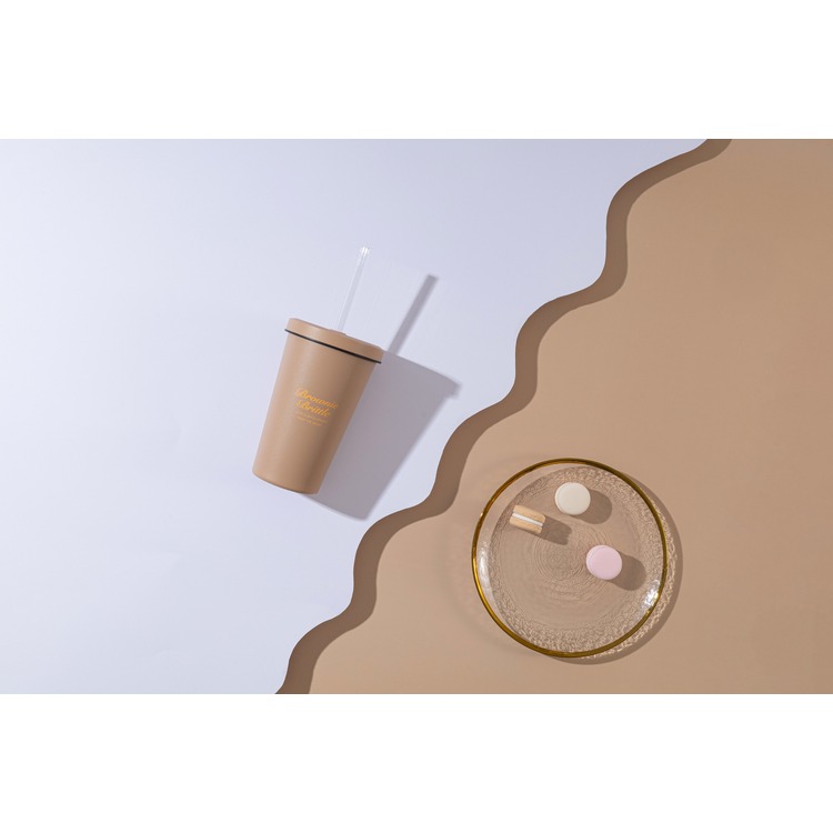 【Oolab】二代-冰淇淋系列陶瓷易潔層吸管杯550ml(6款)  + 冰淇淋輕量撞色防潑水提袋 (任選)-規格圖3