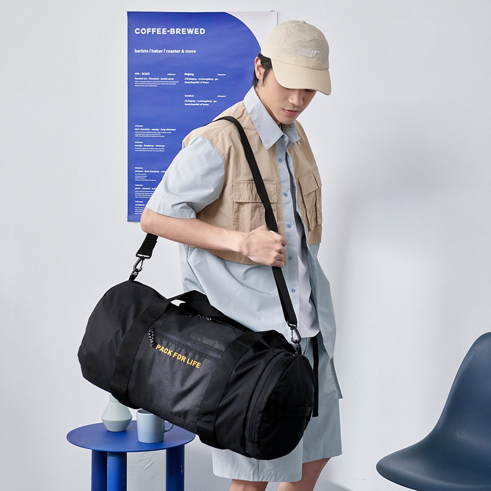 【BAG TO YOU-OUTDOOR】悠遊寰旅-圓筒旅行袋-黑色 4FOD243306BK-細節圖5