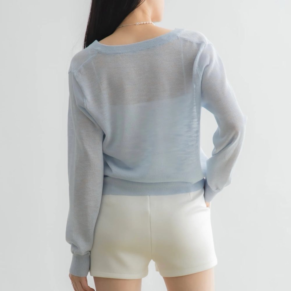 【CT MOON】鬆弛感亞麻透膚開衫-細節圖4