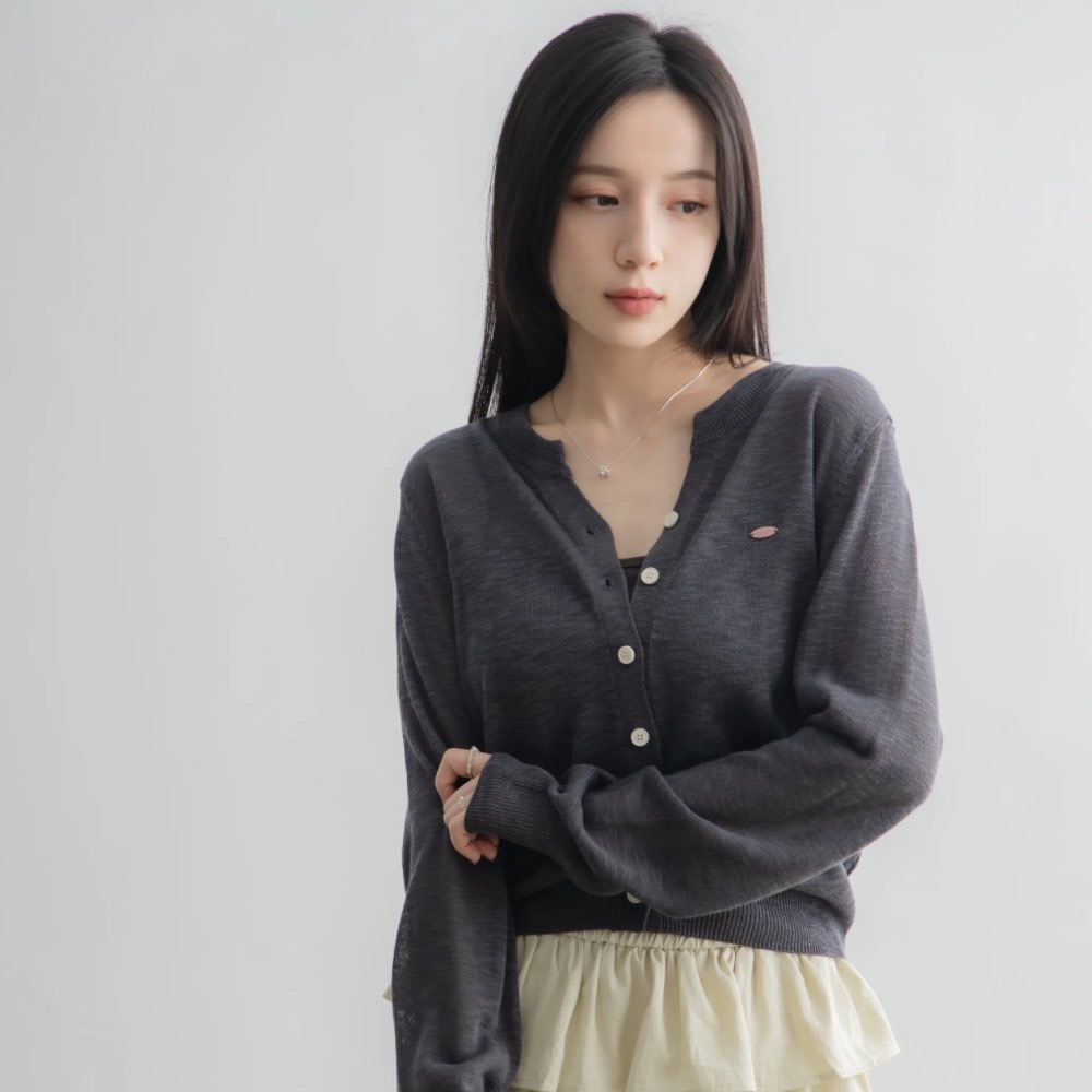 【CT MOON】鬆弛感亞麻透膚開衫-細節圖5