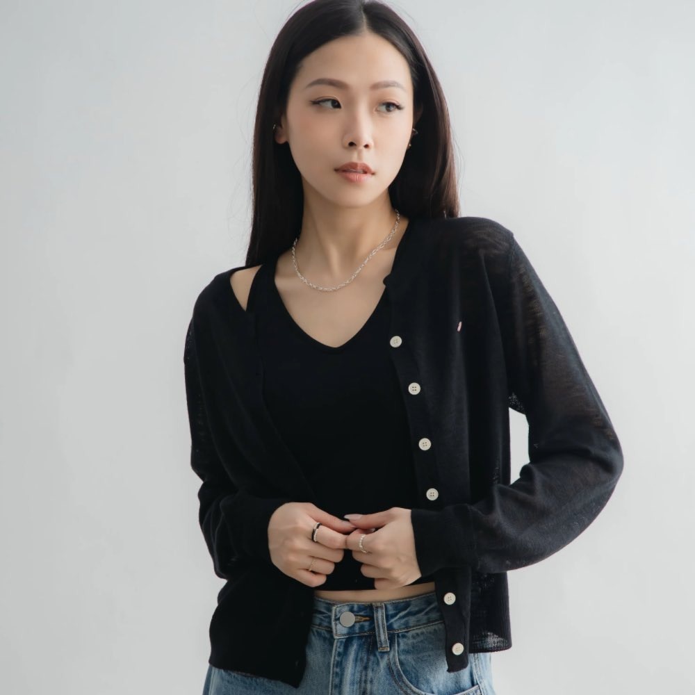 【CT MOON】鬆弛感亞麻透膚開衫-細節圖6