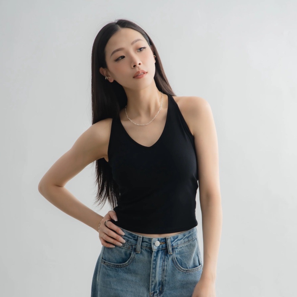 【CT MOON】夏日神器削肩V領涼感Bra top-細節圖6