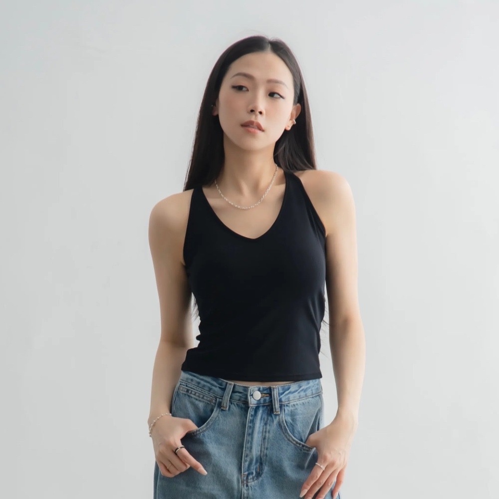 【CT MOON】夏日神器削肩V領涼感Bra top-細節圖7