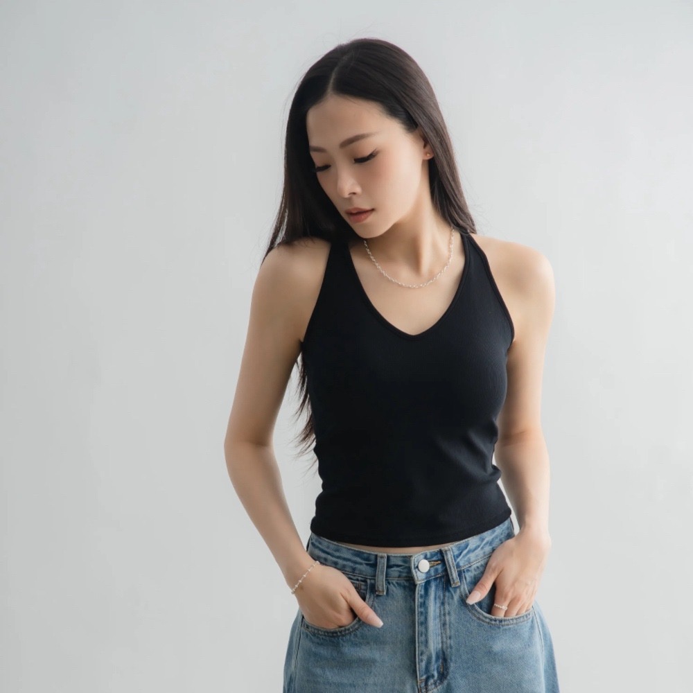 【CT MOON】夏日神器削肩V領涼感Bra top-細節圖8