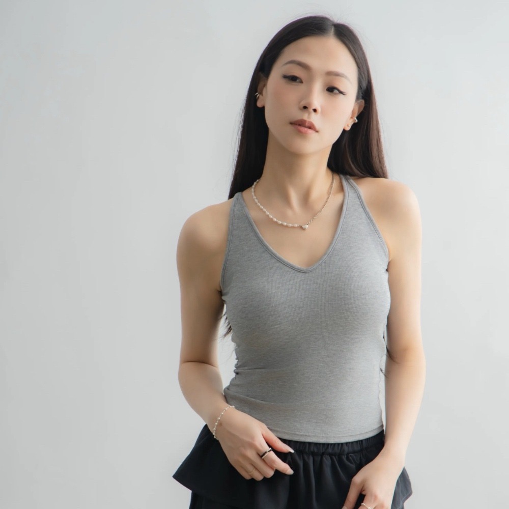 【CT MOON】夏日神器削肩V領涼感Bra top-細節圖10