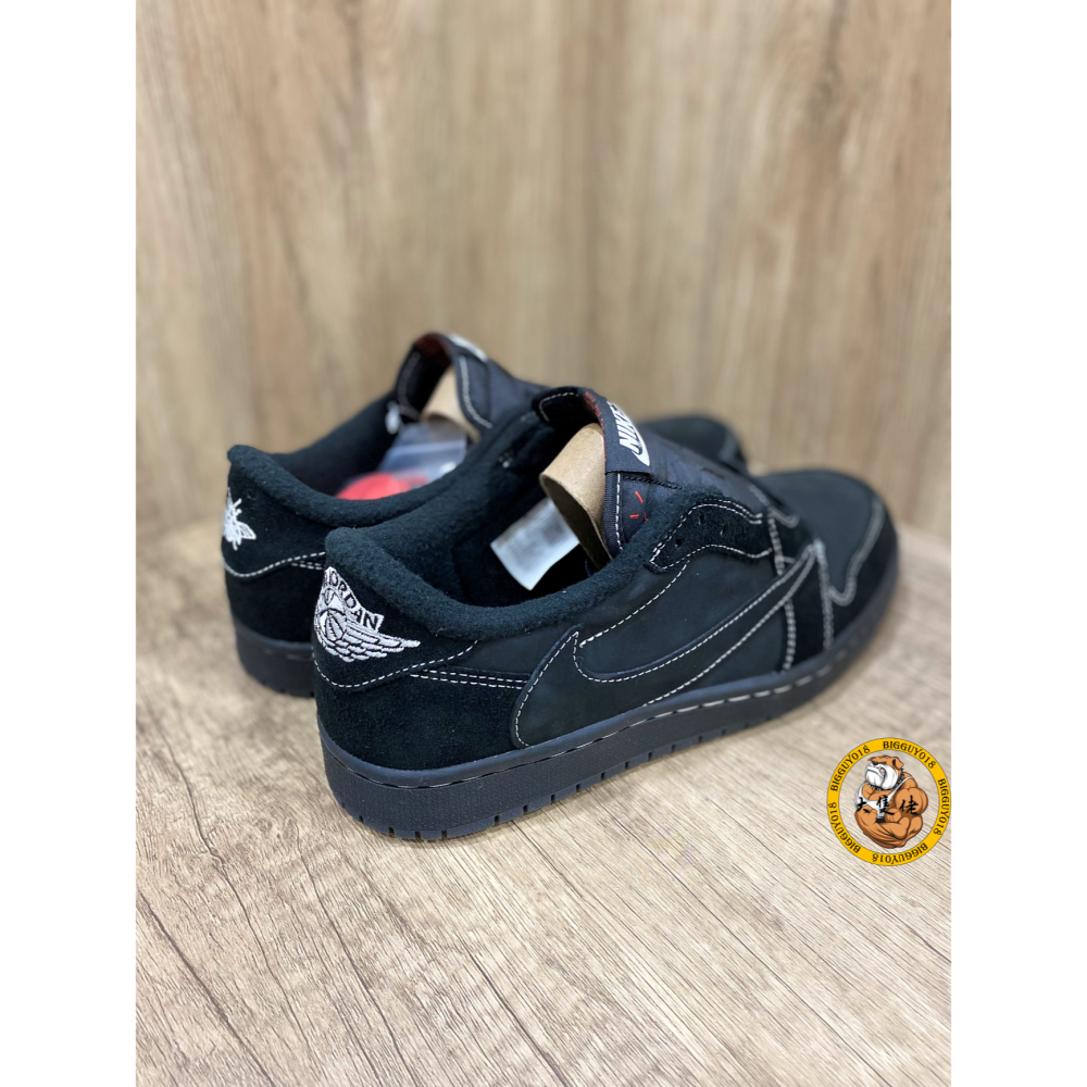 【大隻佬】AIR JORDAN 1 LOW x Travis Scott 黑魂 麂皮 倒勾 聯名 DM7866-001-細節圖3