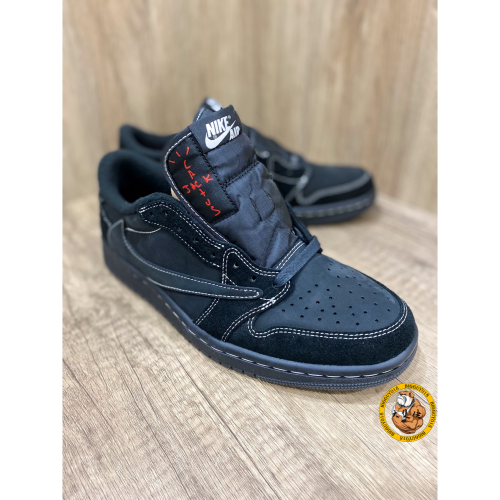 【大隻佬】AIR JORDAN 1 LOW x Travis Scott 黑魂 麂皮 倒勾 聯名 DM7866-001-細節圖5