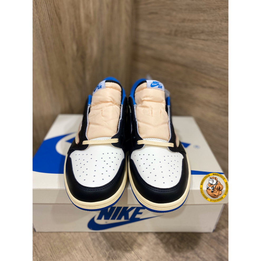 【大隻佬】Jordan 1 x Travis Scott x Frangment 白藍 倒勾 dm7866-140-細節圖2