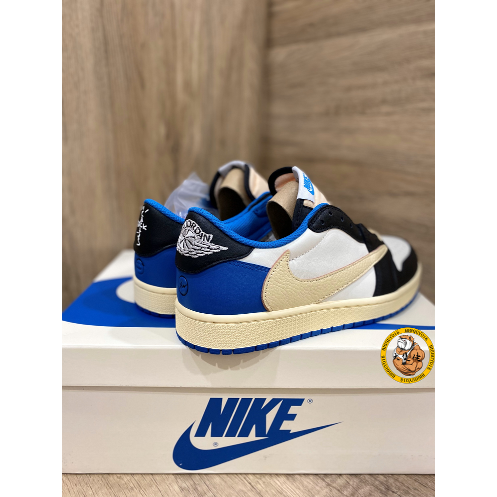 【大隻佬】Jordan 1 x Travis Scott x Frangment 白藍 倒勾 dm7866-140-細節圖3