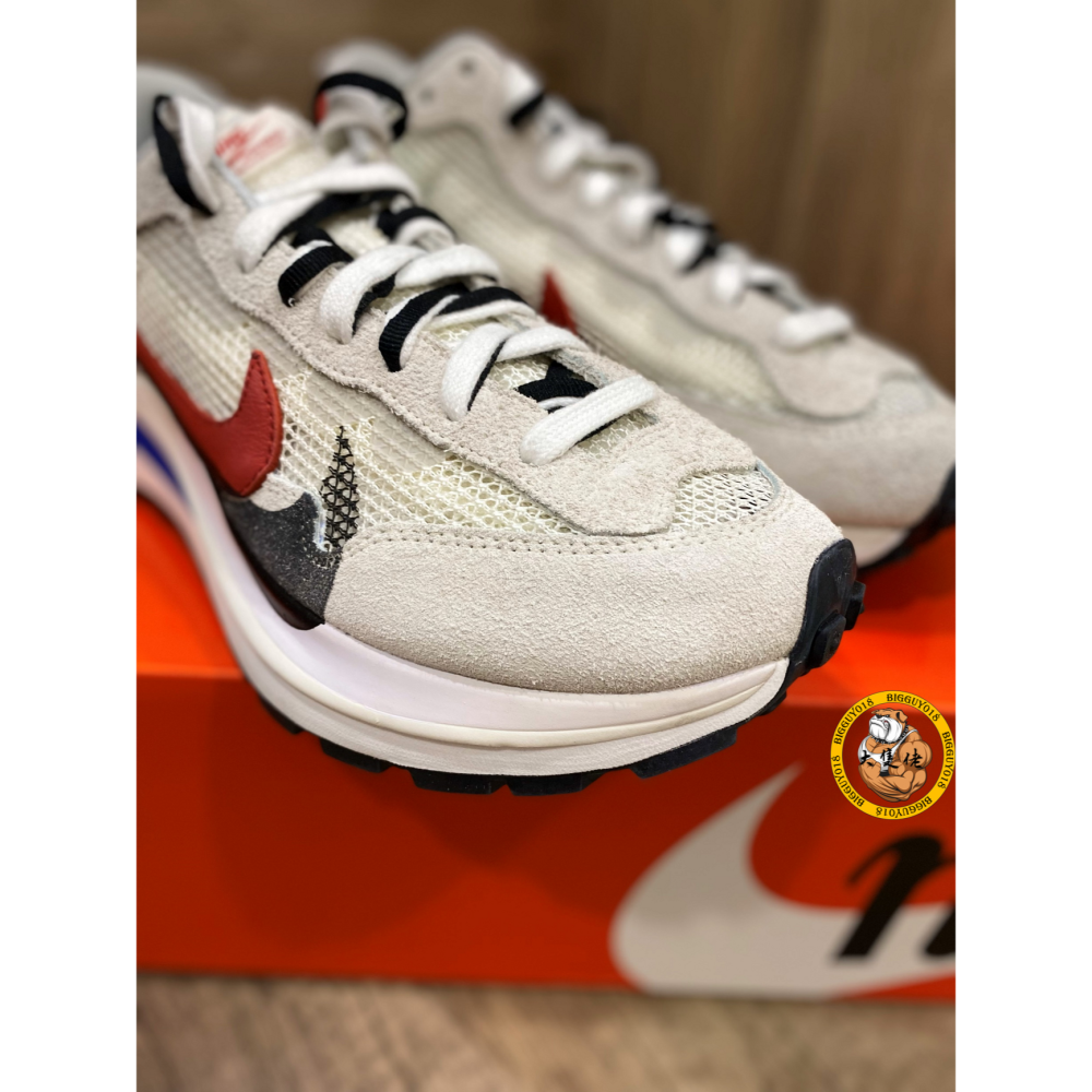 【大隻佬】Nike x Sacai VaporWaffle Sail 初代 編織 麂皮 解構 CV1363-100-細節圖5