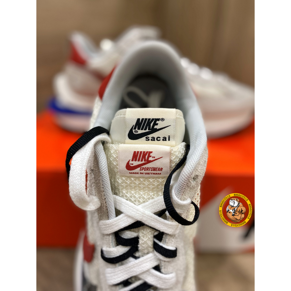 【大隻佬】Nike x Sacai VaporWaffle Sail 初代 編織 麂皮 解構 CV1363-100-細節圖7