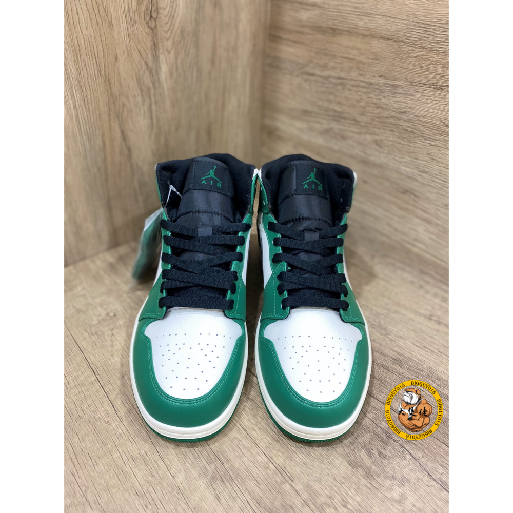 【大隻佬】Air Jordan 1 Mid AJ1 白綠 海尼根 綠腳趾 凱爾特人 男女 852542-301-細節圖2