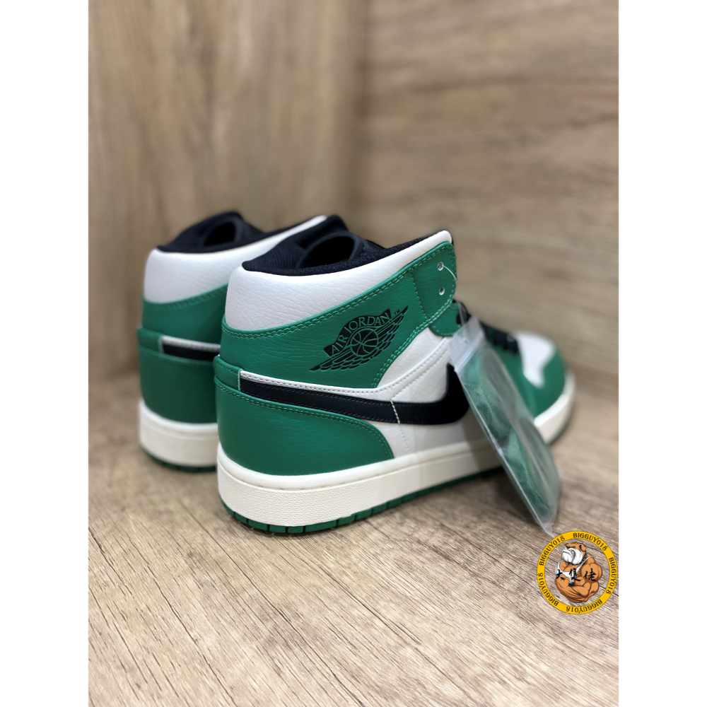 【大隻佬】Air Jordan 1 Mid AJ1 白綠 海尼根 綠腳趾 凱爾特人 男女 852542-301-細節圖3