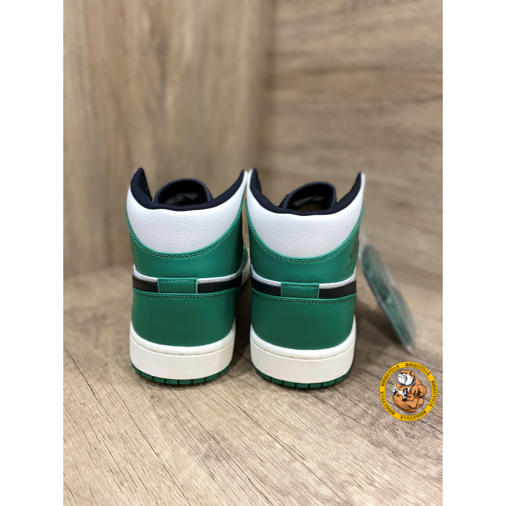 【大隻佬】Air Jordan 1 Mid AJ1 白綠 海尼根 綠腳趾 凱爾特人 男女 852542-301-細節圖4